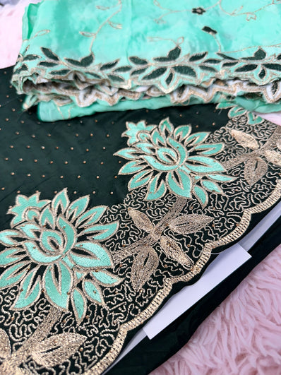 Unstitched Suit Material- 272 Green