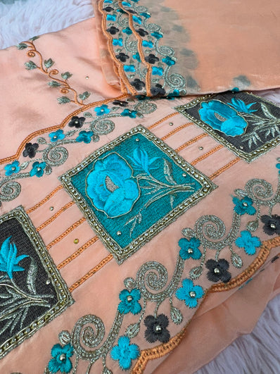 Unstitched Suit Material- 271 Coral