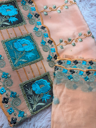 Unstitched Suit Material- 271 Coral