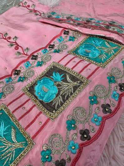 Unstitched Suit Material- 271 Pink