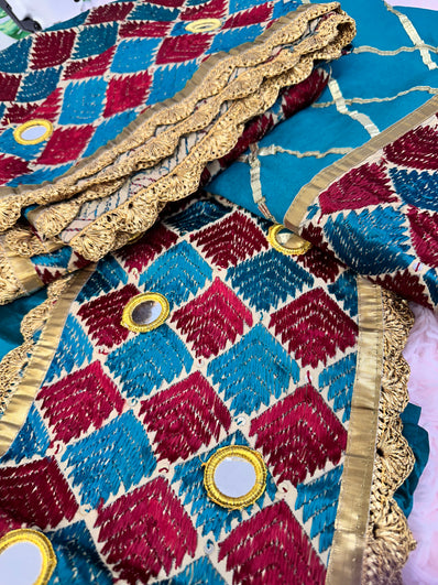 Unstitched Suit Material- 243 Teal