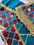 Unstitched Suit Material- 243 Teal