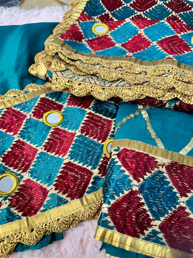 Unstitched Suit Material- 243 Teal