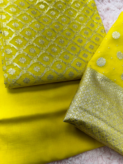 Unstitched Suit Material- 254 yellow