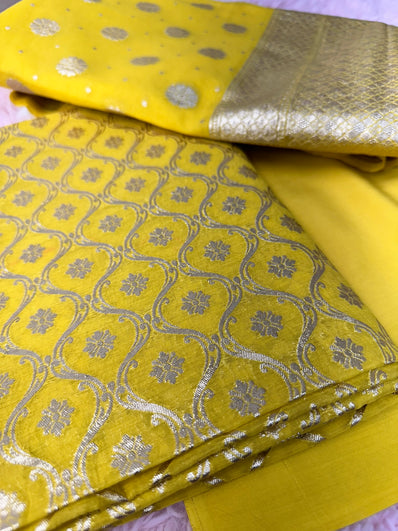 Unstitched Suit Material- 254 yellow