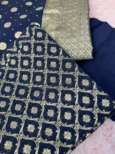 Unstitched Suit Material- 254 Navy Blue