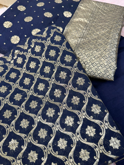 Unstitched Suit Material- 254 Navy Blue