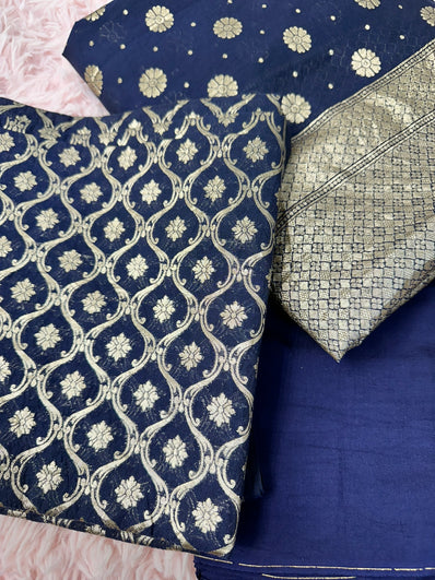 Unstitched Suit Material- 254 Navy Blue