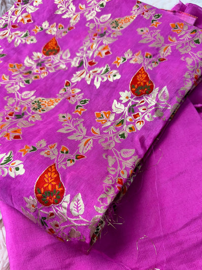 Unstitched Suit Material- 257 Pink