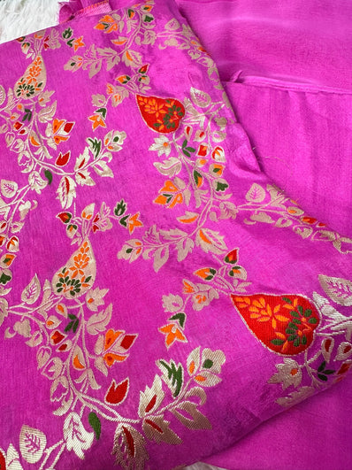 Unstitched Suit Material- 257 Pink