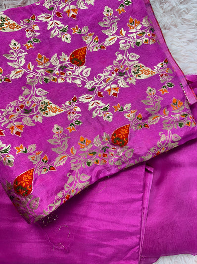 Unstitched Suit Material- 257 Pink