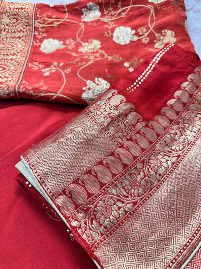 Unstitched Suit Material- 260 Red