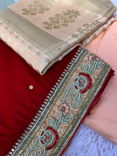 Unstitched Suit Material- 261 Red