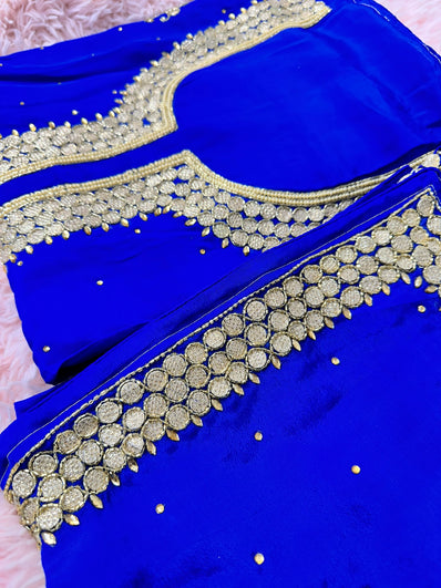 Unstitched Suit Material- 244 Blue