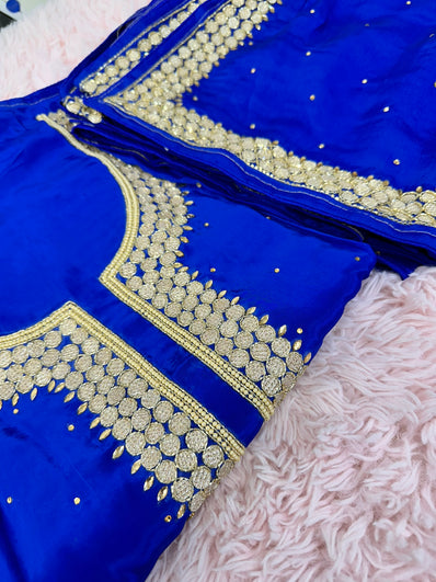 Unstitched Suit Material- 244 Blue