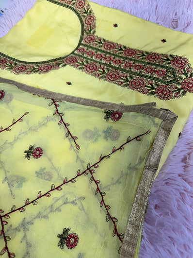 Unstitched Suit Material- 273 Yellow