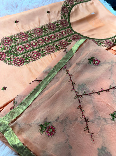 Unstitched Suit Material- 273 Salmon