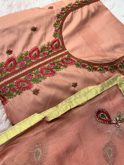 Unstitched Suit Material- 273 Salmon