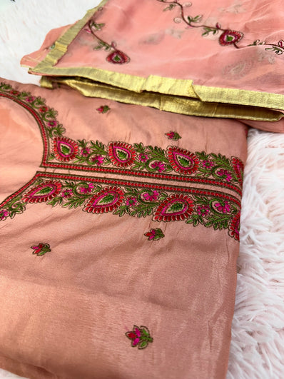 Unstitched Suit Material- 273 Salmon