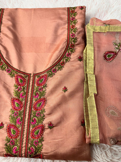 Unstitched Suit Material- 273 Salmon