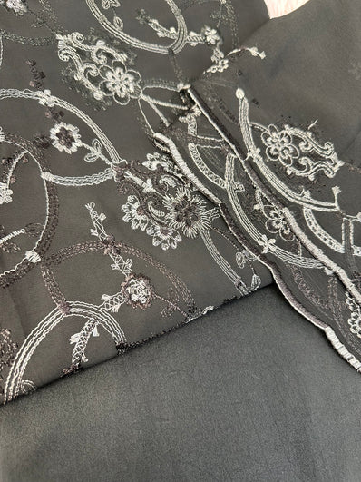 Unstitched Suit Material- 343 Black