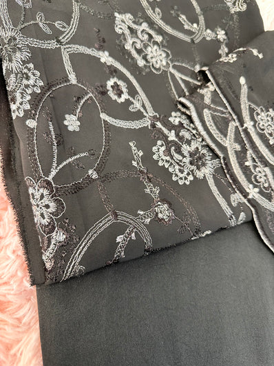 Unstitched Suit Material- 343 Black