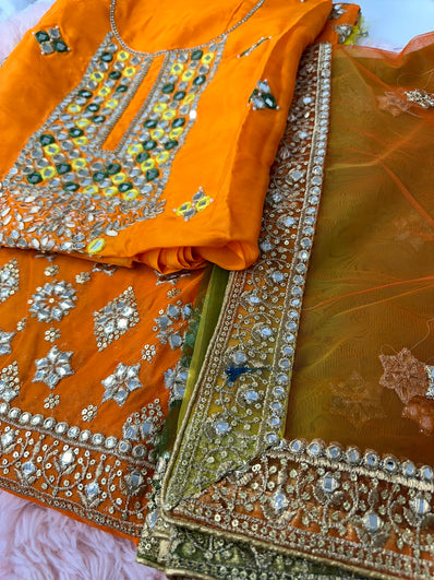 Unstitched Suit Material- 277 Tri Colour