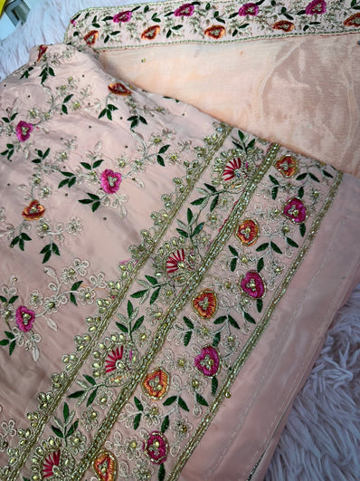 Unstitched Suit Material- 274 Peach