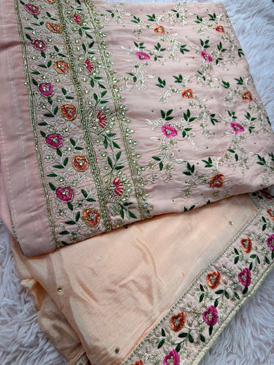 Unstitched Suit Material- 274 Peach