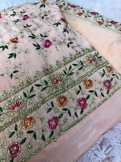 Unstitched Suit Material- 274 Peach