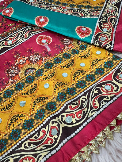 Unstitched Suit Material- 344 Multi