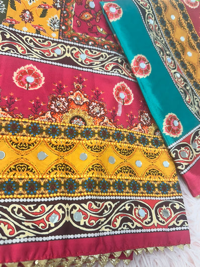 Unstitched Suit Material- 344 Multi