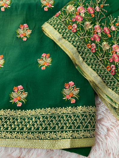 Unstitched Suit Material- 345 Green