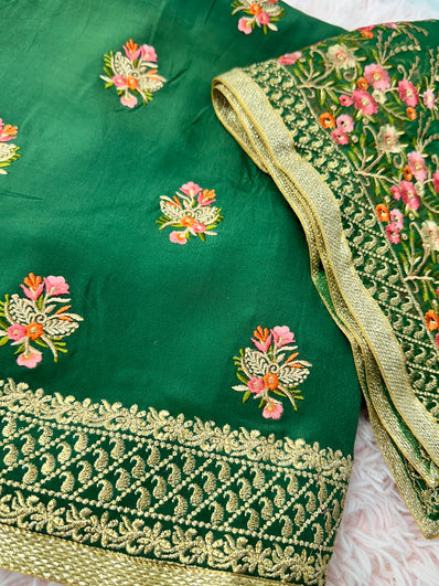 Unstitched Suit Material- 345 Green