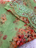 Unstitched Suit Material- 282 Parrot  Green