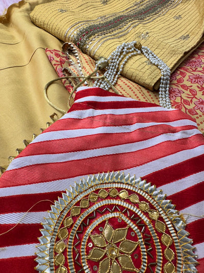 Unstitched Suit Material- 350 Mustard