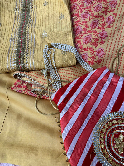 Unstitched Suit Material- 350 Mustard