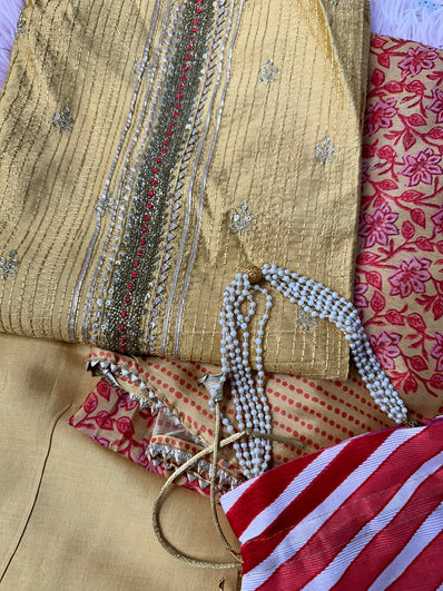 Unstitched Suit Material- 350 Mustard