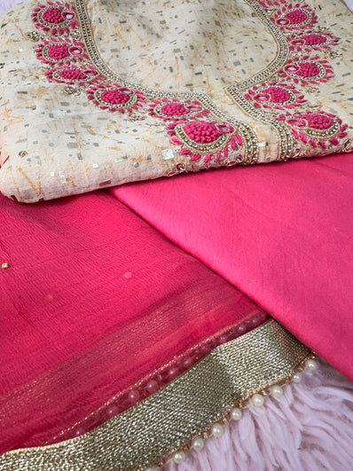 Unstitched Suit Material- 359 Gold