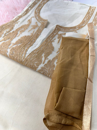 Unstitched Suit Material- 357 Off-White