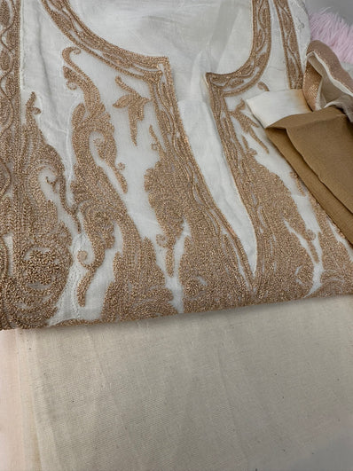 Unstitched Suit Material- 357 Off-White