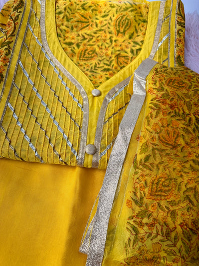 Unstitched Suit Material- 355 Yellow