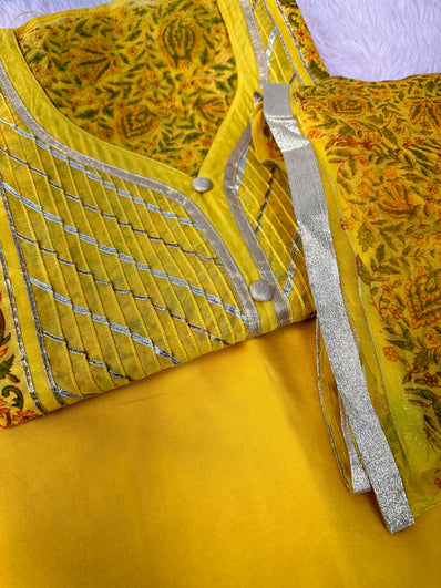 Unstitched Suit Material- 355 Yellow