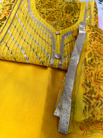 Unstitched Suit Material- 355 Yellow