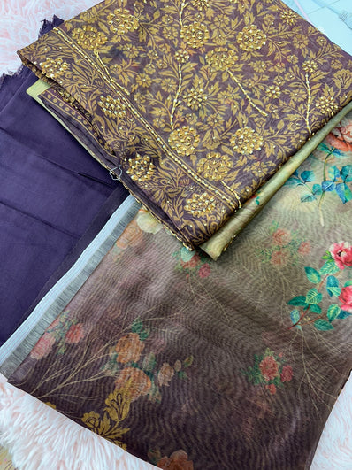 Unstitched Suit Material- 353 Plum