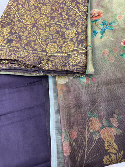 Unstitched Suit Material- 353 Plum