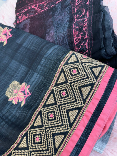 Unstitched Suit Material- 360 Black