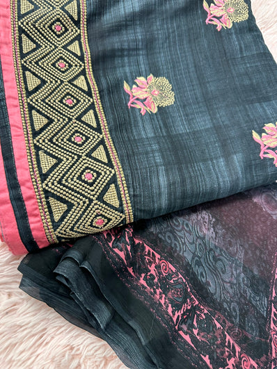 Unstitched Suit Material- 360 Black