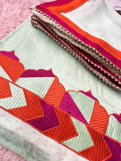 Unstitched Suit Material- 405 SeaGreen