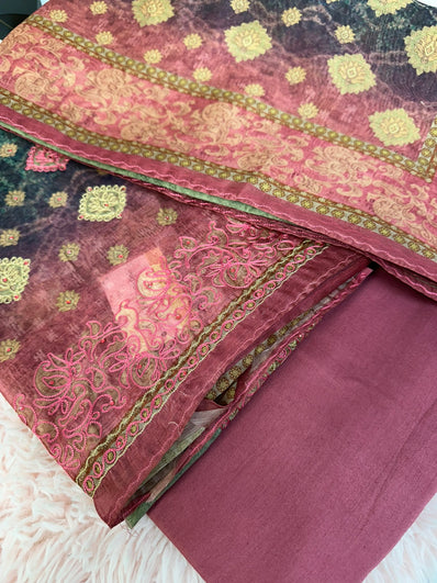 Unstitched Suit Material- 413 Green